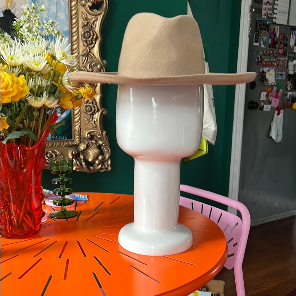 Stylish Tan Wide-Brim Hat